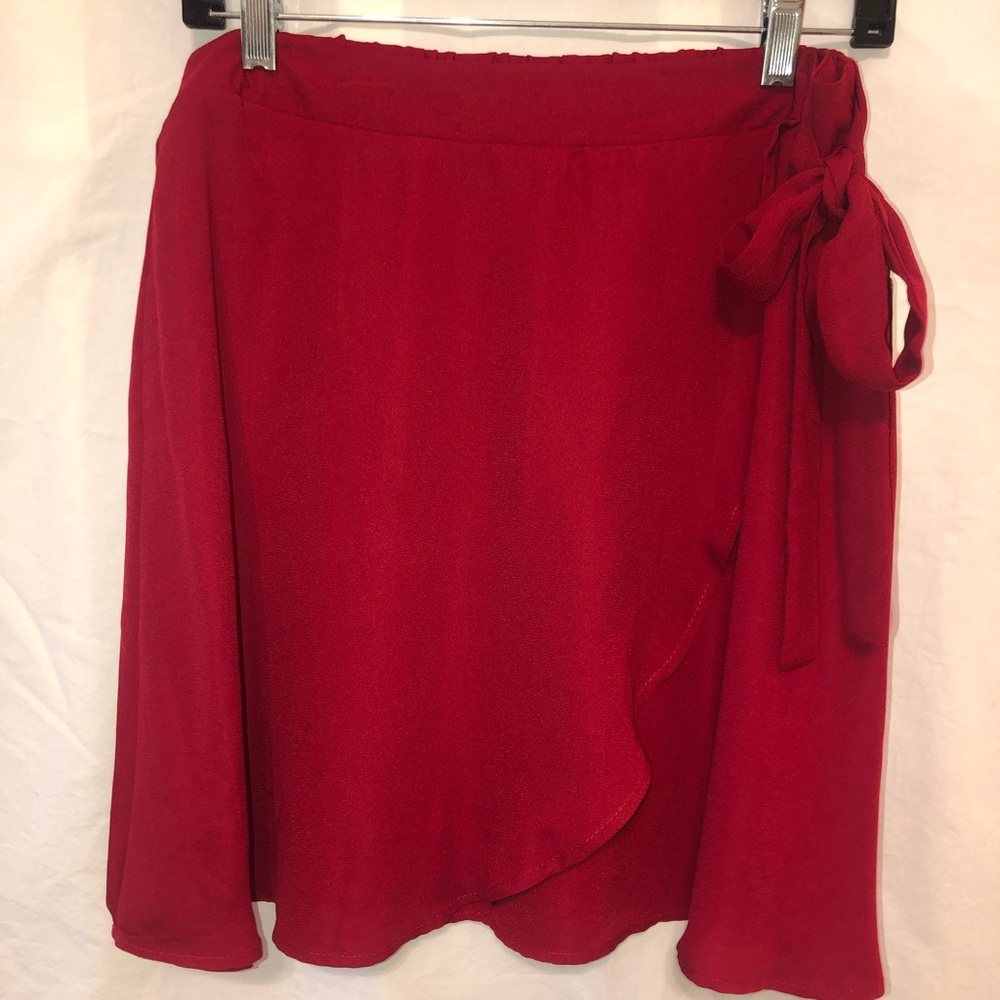 Red Wrap Skirt
